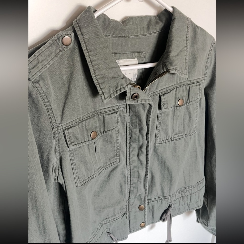 Mudd Army Green Utility Jacket Womens Size L